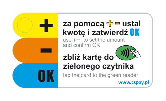 nalepka z informacja o płatności